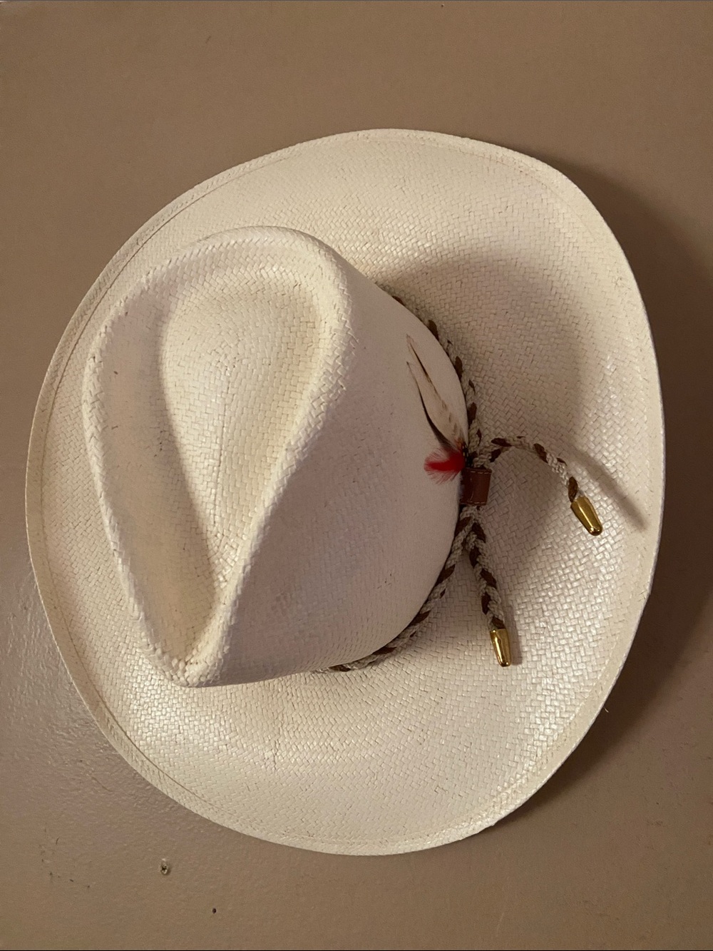 Vintage Resistol Shantung Straw Western Cowgirl Hat Wind River XS